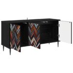 vidaXL TV skrinka OMMEN 102 x 33 x 51 cm Čierny dub Kompozitné drevo – Obrázok 2