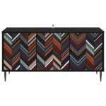 vidaXL TV skrinka OMMEN 102 x 33 x 51 cm Čierny dub Kompozitné drevo – Obrázok 3