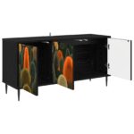 vidaXL TV skrinka ZAANDAM 102 x 33 x 51 cm Čierny dub Kompozitné drevo – Obrázok 2