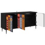 vidaXL TV skrinka ESSEN 102 x 33 x 51 cm Čierny dub Kompozitné drevo – Obrázok 2