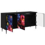 vidaXL TV skrinka KIEL 102 x 33 x 51 cm Čierny dub Kompozitné drevo – Obrázok 2
