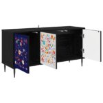 vidaXL TV skrinka MAINZ 102 x 33 x 51 cm Čierny dub Kompozitné drevo – Obrázok 2