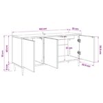 vidaXL TV skrinka HANAU 102 x 33 x 51 cm Čierny dub Kompozitné drevo – Obrázok 8