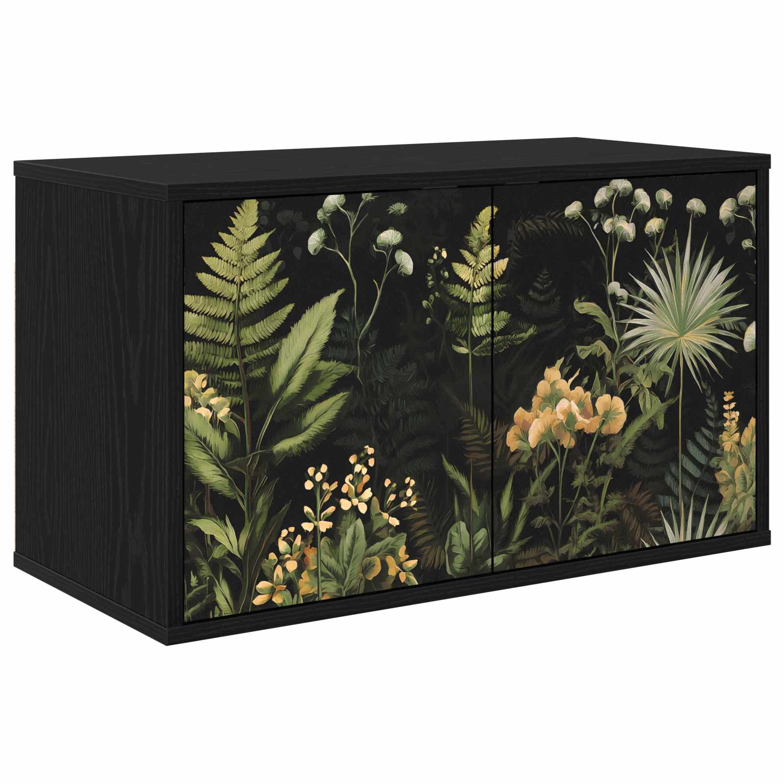 8007110_1.jpg vidaXL Nástenný TV kabinet RHENEN 69 x 33 x 40 cm Čierny dub – Obrázok 1