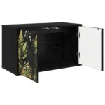vidaXL Nástenný TV kabinet RHENEN 69 x 33 x 40 cm Čierny dub – Obrázok 2