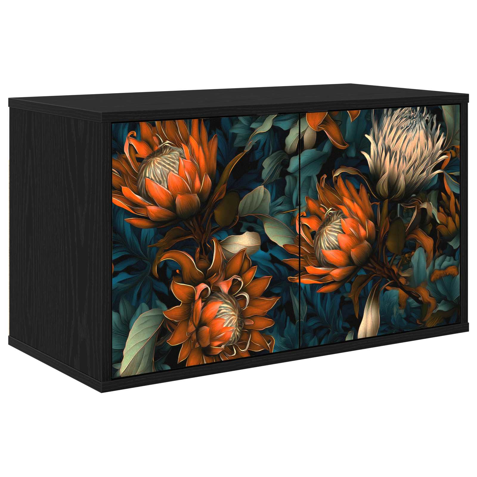 8007112_1.jpg vidaXL Nástenný TV kabinet LOCHEM 69 x 33 x 40 cm Čierny dub – Obrázok 1