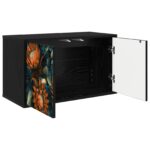 vidaXL Nástenný TV kabinet LOCHEM 69 x 33 x 40 cm Čierny dub – Obrázok 2
