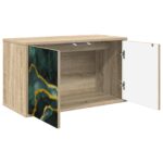 vidaXL Nástenný TV kabinet WIJHE 69 x 33 x 40 cm Dub sonoma – Obrázok 2