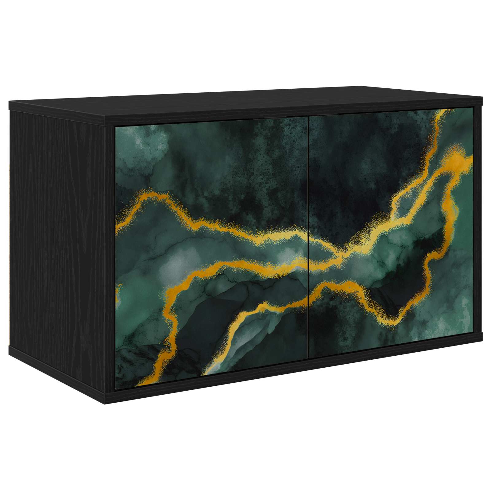 8007120_1.jpg vidaXL Nástenný TV kabinet WIJHE 69 x 33 x 40 cm Čierny dub – Obrázok 1