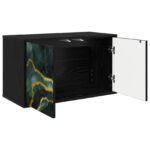 vidaXL Nástenný TV kabinet WIJHE 69 x 33 x 40 cm Čierny dub – Obrázok 2