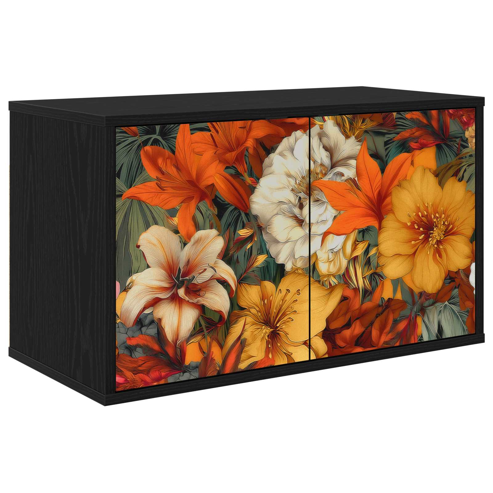 8007122_1.jpg vidaXL Nástenný TV kabinet GENNEP 69 x 33 x 40 cm Čierny dub – Obrázok 1