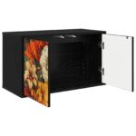 vidaXL Nástenný TV kabinet GENNEP 69 x 33 x 40 cm Čierny dub – Obrázok 2