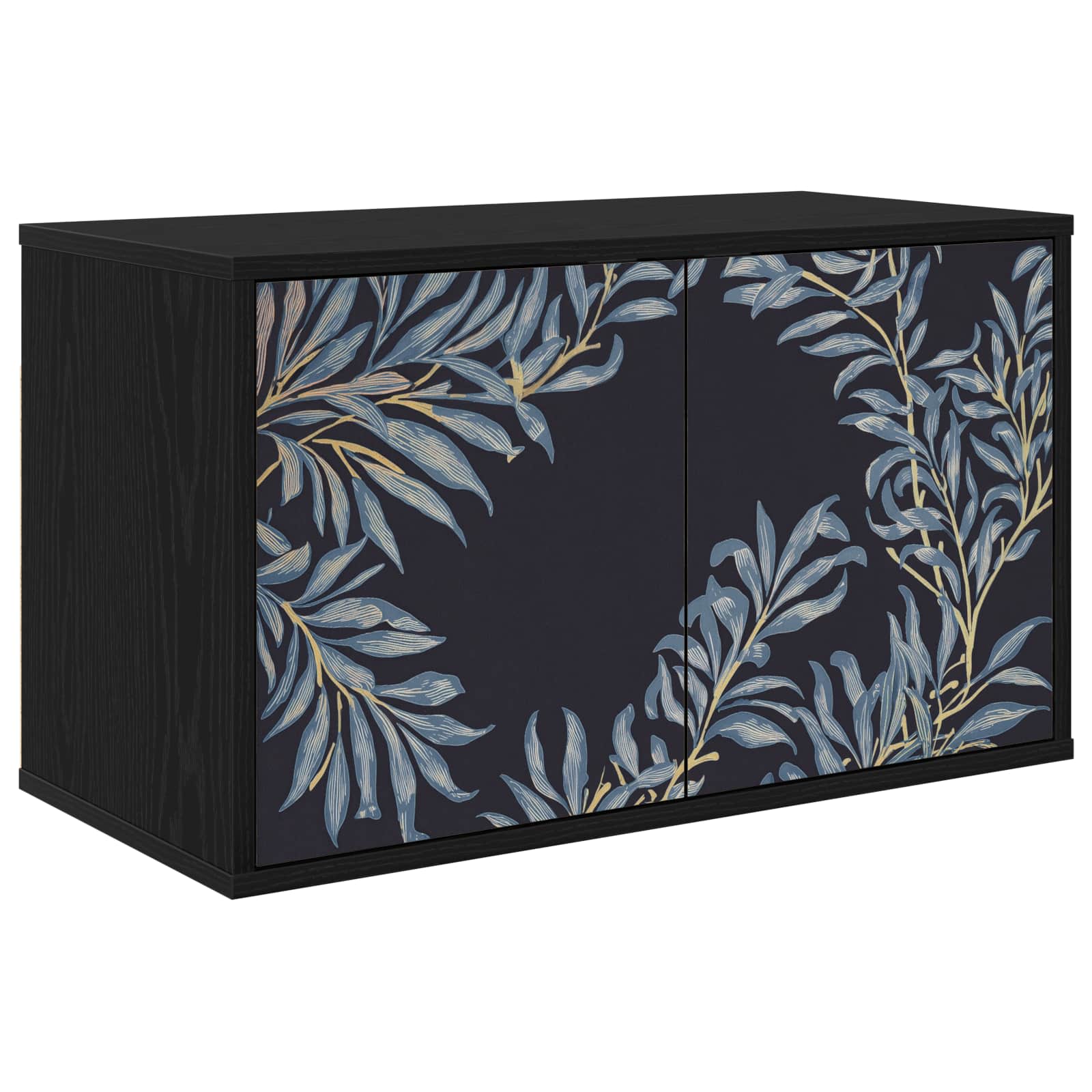 8007126_1.jpg vidaXL Nástenný TV kabinet DOKKUM 69 x 33 x 40 cm Čierny dub – Obrázok 1