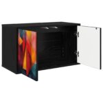 vidaXL Nástenný TV kabinet HEESCH 69 x 33 x 40 cm Čierny dub – Obrázok 2