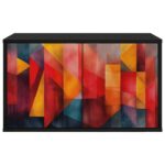 vidaXL Nástenný TV kabinet HEESCH 69 x 33 x 40 cm Čierny dub – Obrázok 3