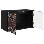 vidaXL Nástenný TV kabinet OMMEN 69 x 33 x 40 cm Čierny dub – Obrázok 2