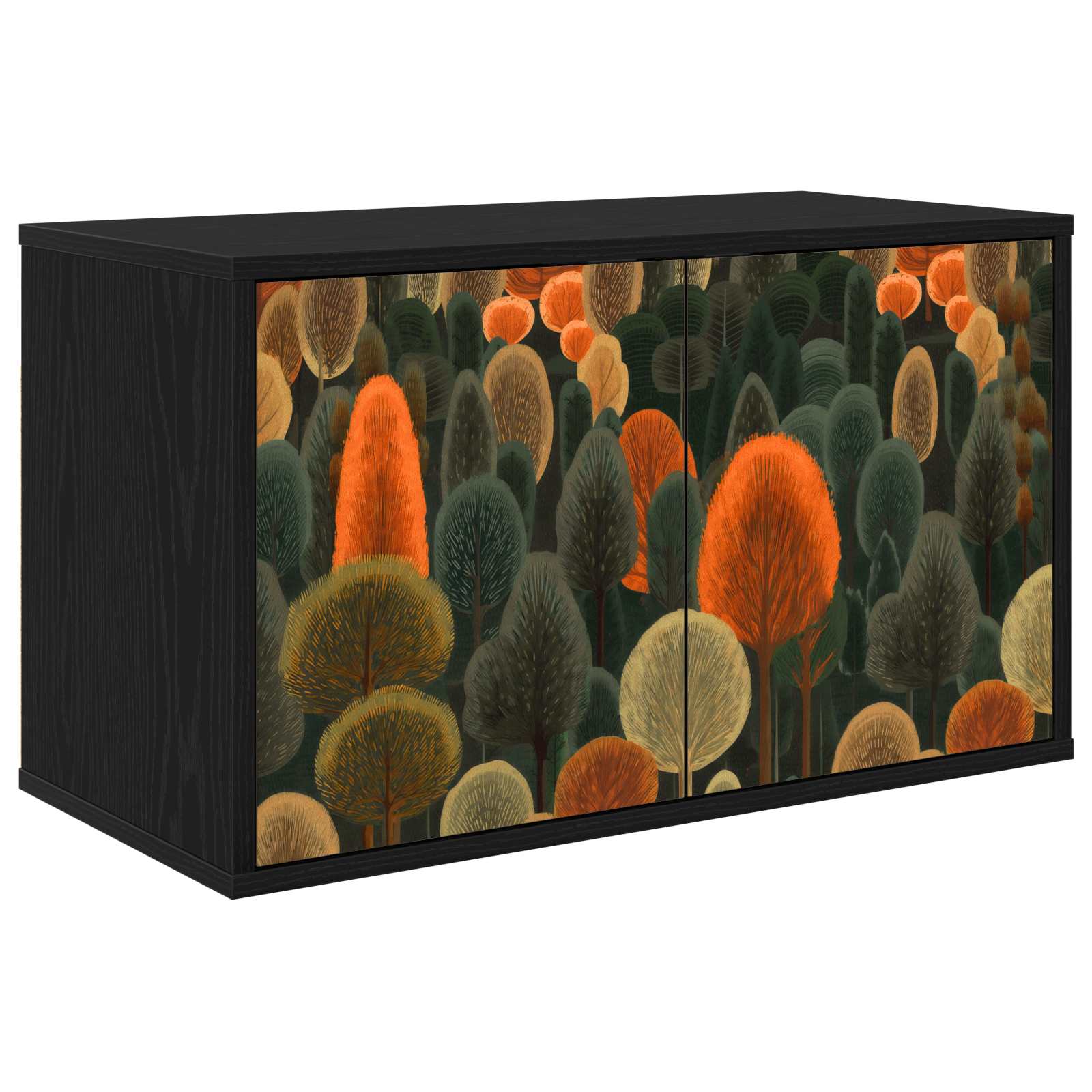8007132_1.jpg vidaXL Nástenný TV kabinet ZAANDAM 69 x 33 x 40 cm Čierny dub – Obrázok 1