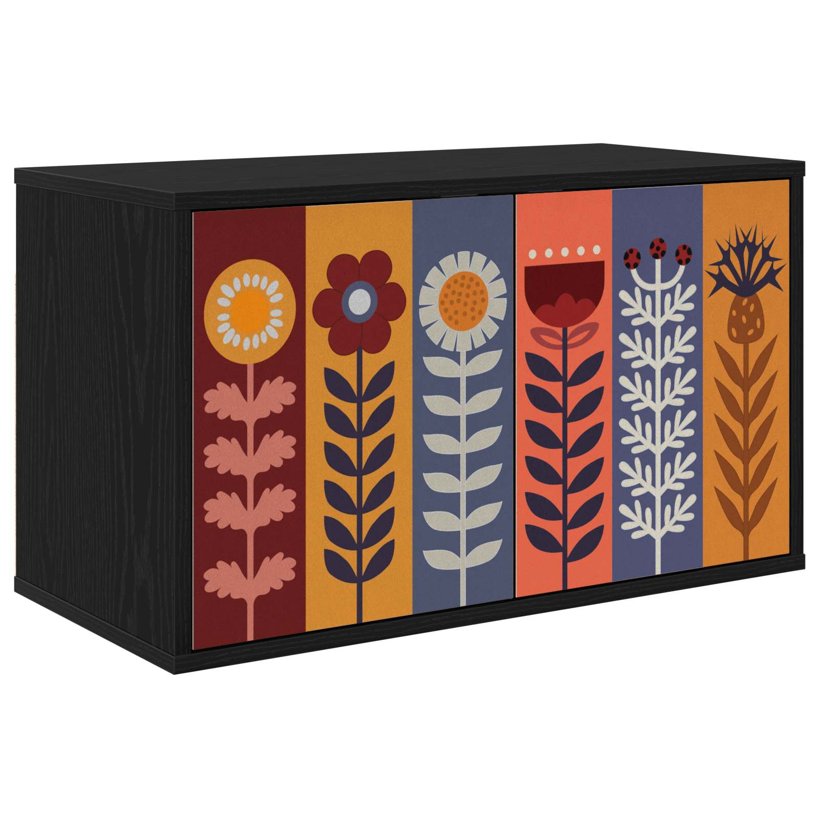 8007136_1.jpg vidaXL Nástenný TV kabinet ESSEN 69 x 33 x 40 cm Čierny dub – Obrázok 1