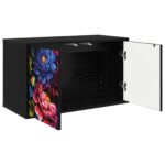 vidaXL Nástenný TV kabinet KIEL 69 x 33 x 40 cm Čierny dub – Obrázok 2