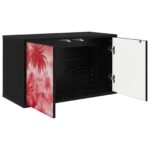 vidaXL Nástenný TV kabinet AACHEN 69 x 33 x 40 cm Čierny dub – Obrázok 2