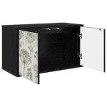 vidaXL Nástenný TV kabinet GOTHA 69 x 33 x 40 cm Čierny dub – Obrázok 2