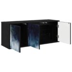 vidaXL Nástenný TV kabinet RAALTE 102 x 33 x 40 cm Čierny dub – Obrázok 2
