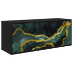vidaXL Nástenný TV kabinet WIJHE 102 x 33 x 40 cm Čierny dub