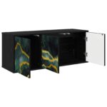vidaXL Nástenný TV kabinet WIJHE 102 x 33 x 40 cm Čierny dub – Obrázok 2