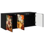 vidaXL Nástenný TV kabinet GENNEP 102 x 33 x 40 cm Čierny dub – Obrázok 2