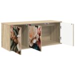 vidaXL Nástenný TV kabinet BORNE 102 x 33 x 40 cm Dub sonoma – Obrázok 2