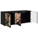 vidaXL Nástenný TV kabinet BORNE 102 x 33 x 40 cm Čierny dub – Obrázok 2