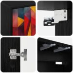 vidaXL Nástenný TV kabinet HEESCH 102 x 33 x 40 cm Čierny dub – Obrázok 5