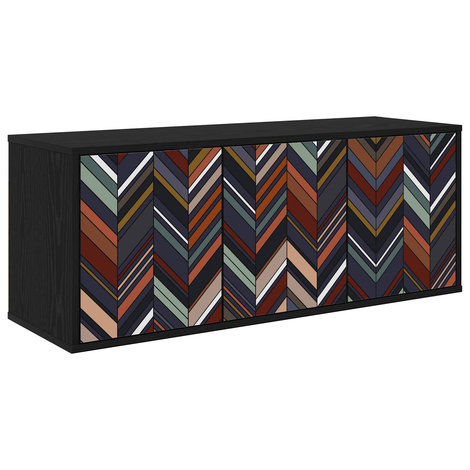 8007170_1.jpg vidaXL Nástenný TV kabinet OMMEN 102 x 33 x 40 cm Čierny dub – Obrázok 1