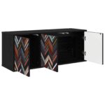 vidaXL Nástenný TV kabinet OMMEN 102 x 33 x 40 cm Čierny dub – Obrázok 2