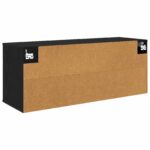 vidaXL Nástenný TV kabinet OMMEN 102 x 33 x 40 cm Čierny dub – Obrázok 4