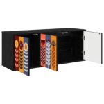 vidaXL Nástenný TV kabinet ESSEN 102 x 33 x 40 cm Čierny dub – Obrázok 2
