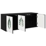vidaXL Nástenný TV kabinet HANAU 102 x 33 x 40 cm Čierny dub – Obrázok 2