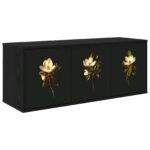vidaXL Nástenný TV kabinet BREMEN 102 x 33 x 40 cm Čierny dub