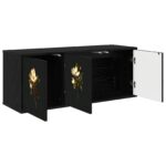vidaXL Nástenný TV kabinet BREMEN 102 x 33 x 40 cm Čierny dub – Obrázok 2