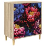 vidaXL Příborník KIEL Tmavý pivonkový potlač 66 x 36,5 x 75 cm Sonoma – Obrázok 2