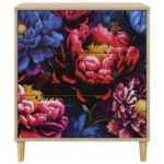 vidaXL Příborník KIEL Tmavý pivonkový potlač 66 x 36,5 x 75 cm Sonoma – Obrázok 5