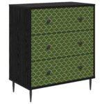 vidaXL Příborník GELEEN Smaragdový geometrický vzor 66 x 36,5 x 76 cm – Obrázok 2