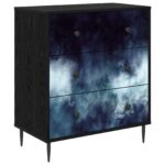 vidaXL Příborník RAALTE Modrý mramorový vzor 66 x 36,5 x 76 cm – Obrázok 2