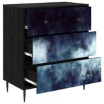 vidaXL Příborník RAALTE Modrý mramorový vzor 66 x 36,5 x 76 cm – Obrázok 3