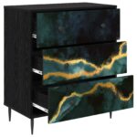 vidaXL Příborník WIJHE Tyrkysový mramorový vzor 66 x 36,5 x 76 cm – Obrázok 3