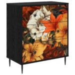vidaXL Příborník GENNEP tlač ľalie 66 x 36,5 x 76 cm Kompozitné drevo – Obrázok 2