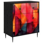 vidaXL Příborník HEESCH Tlač farieb v blokoch 66 x 36,5 x 76 cm