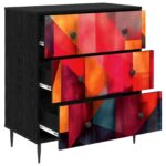 vidaXL Příborník HEESCH Tlač farieb v blokoch 66 x 36,5 x 76 cm – Obrázok 2