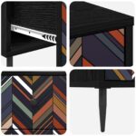 vidaXL Příborník OMMEN Geometrický vzor 66 x 36,5 x 76 cm Čierny dub – Obrázok 6
