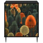vidaXL Příborník ZAANDAM Tlač lesa 66 x 36,5 x 76 cm Kompozitné drevo – Obrázok 4